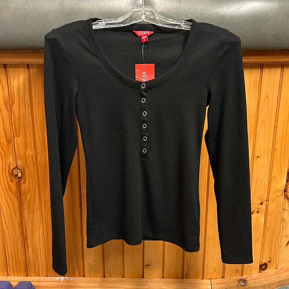 GUESS Black Long Sleeve T-Shirt NWT